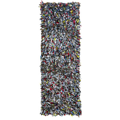 Ковер прямоугольный разноцветный из джинсовой одежды Zero Waste