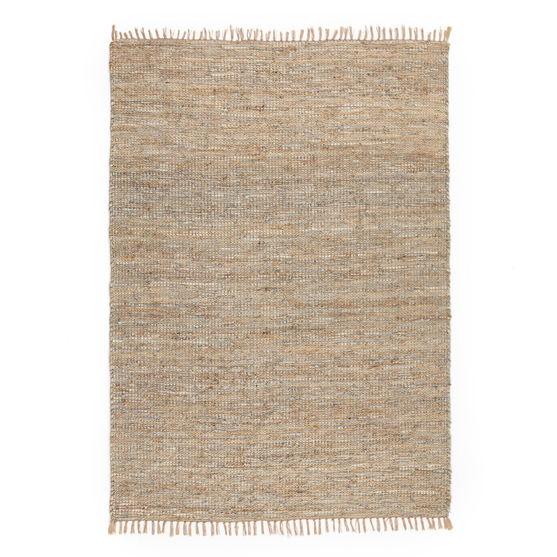 Ковер с бахромой джут и кожа