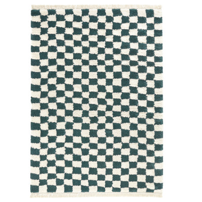 Ковер с шахматным принтом Chess Layout с эффектом шерсти