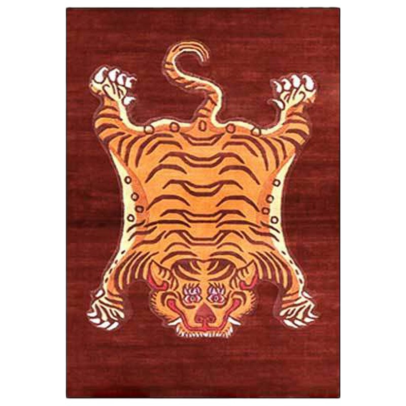 Ковер Тибетский Тигр Tibetan Tiger Rug Red