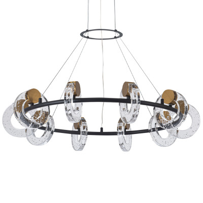 Кольцевая люстра с круглыми стеклянными плафонами в виде колец Olympe Glass Chandelier
