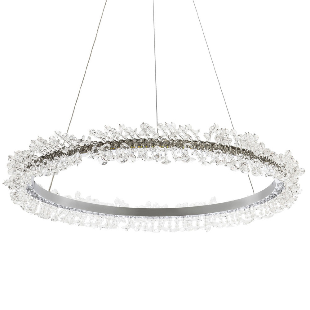 Кольцевая люстра с хрустальным декором Rowan Crystal Ring Chrome Horizontal Chandelier