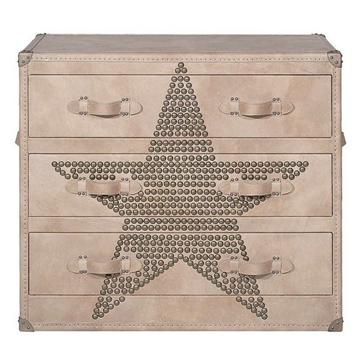 Комод Andrew Martin Howard STAR Studded Parchment Chest of Drawers