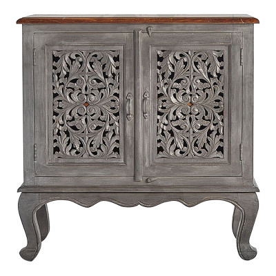 Комод Indian Antique White Furniture Chest of Drawers Agni серый