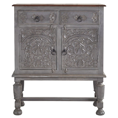 Комод Indian Antique White Furniture Chest of Drawers Amit серый