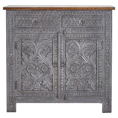 Комод Indian Antique White Furniture Chest of Drawers Ganika серый