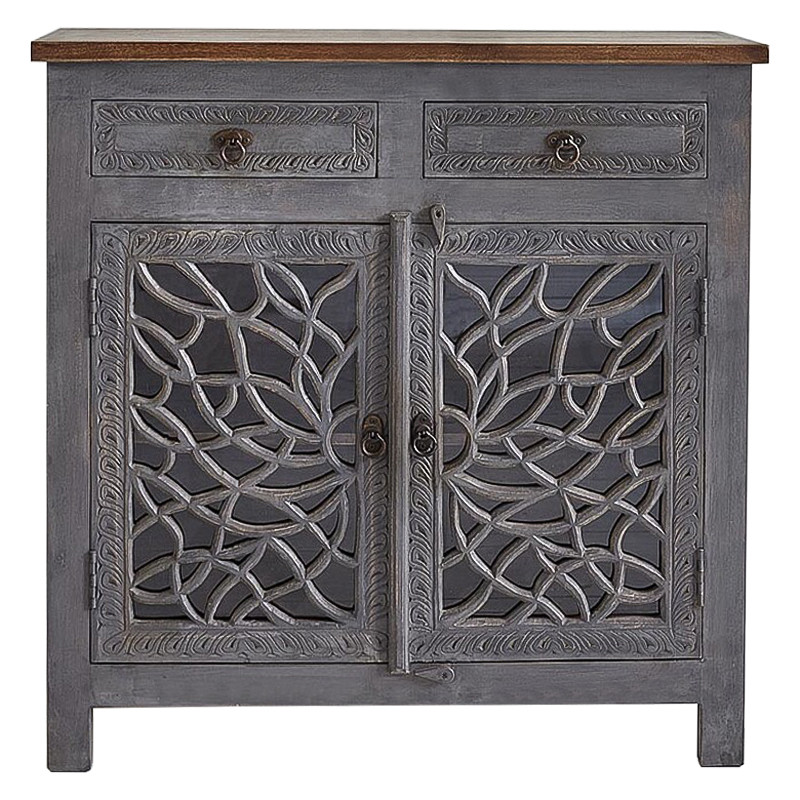 Комод Indian Antique White Furniture Chest of Drawers Rupa серый