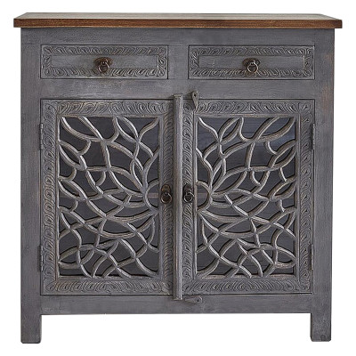 Комод Indian Antique White Furniture Chest of Drawers Rupa серый