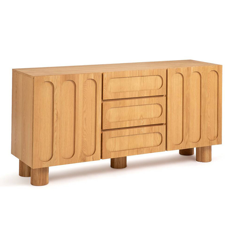 Комод Jakob Oak Chest of Drawers из массива дуба с 3-мя ящиками и 2-мя дверцами