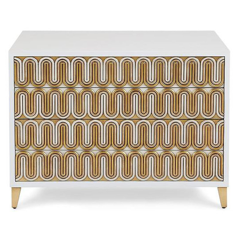 Комод Park Avenue Brass Wave Pattern Chest of Drawers
