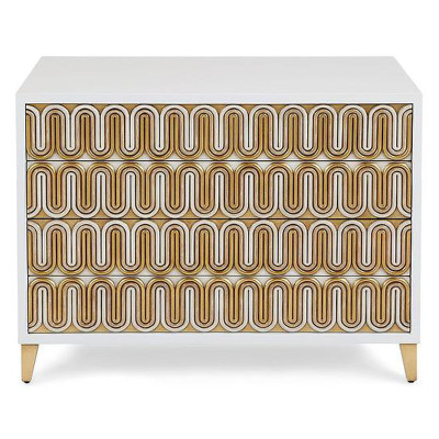 Комод Park Avenue Brass Wave Pattern Chest of Drawers