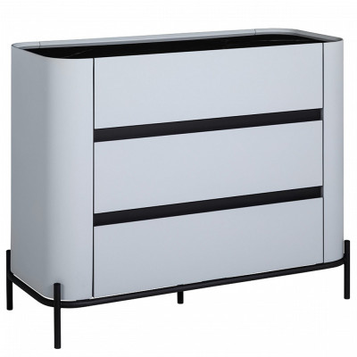 Комод белый с чёрной столешницей с 3-мя ящиками San Marco