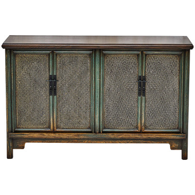 Комод в винтажном стиле дерево и ротанг Brindja chest of drawers