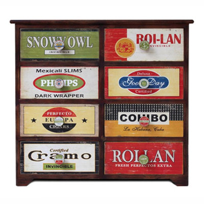 Комод в винтажном стиле с цветными ящиками Hurbor Loft Vintage