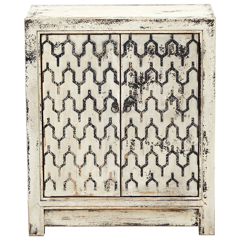 Комод в восточном стиле с геометрическим рисунком на дверцах Khushi Chest of Drawers