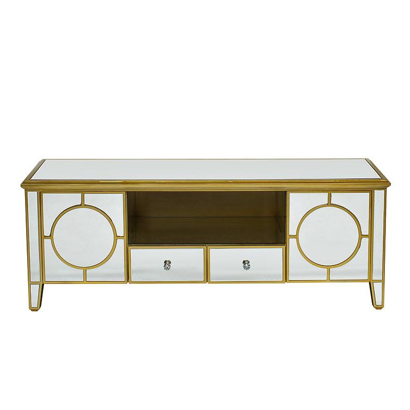 Комод в стиле арт-деко зеркальный Mirrored Circles Commode