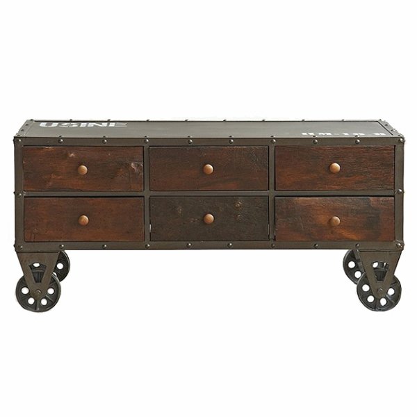 Комод в стиле Лофт на колёсах Rolling Loft Industrial