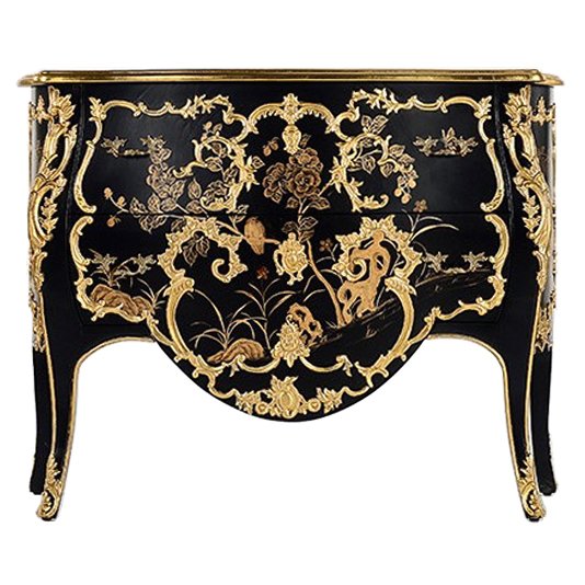 Комод в стиле французского рококо Baroque Сasket Черный