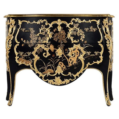 Комод в стиле французского рококо Baroque Сasket Черный