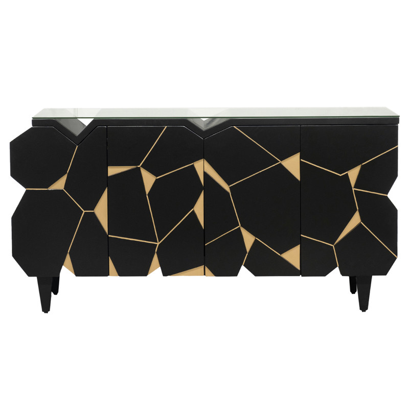Комод геометрический декор Mosaik Chest of drawers Черный