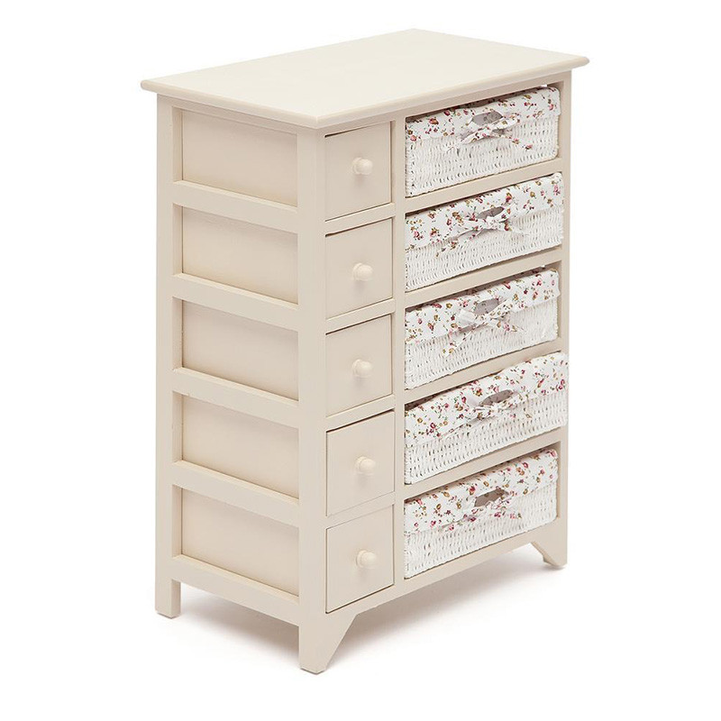 Комод детский в стиле прованс Provence Butter White Boxes with 'Roses' Buskets