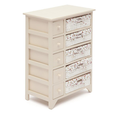 Комод детский в стиле прованс Provence Butter White Boxes with 'Roses' Buskets