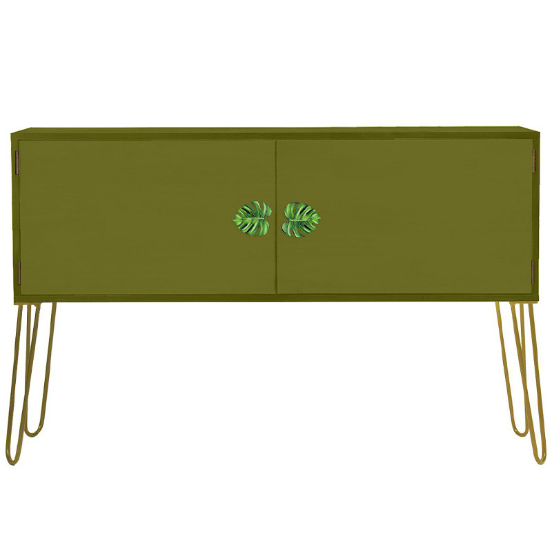 Комод длинный Monstera Green Chest of Drawers