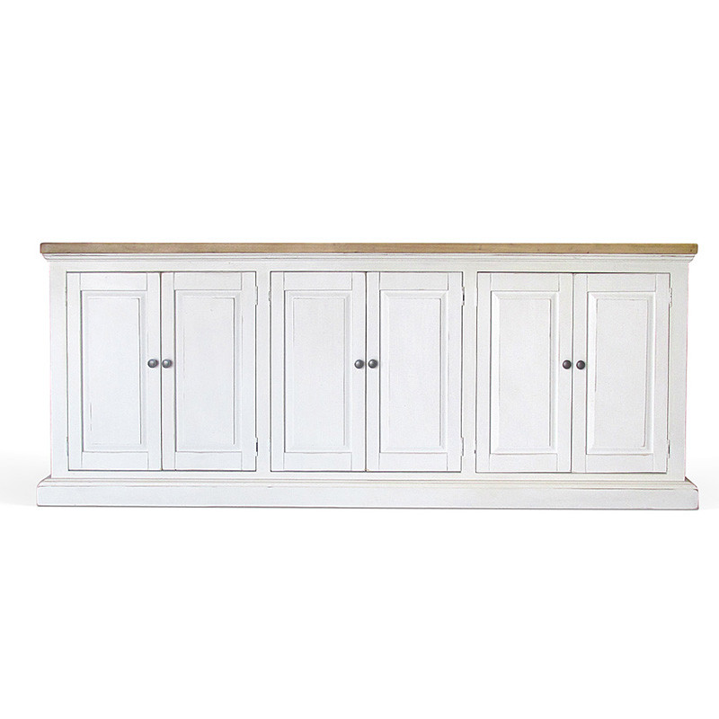 Комод длинный в стиле прованс Lazzaro Provence HARMONIE Antique White Белый