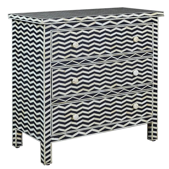 Комод инкрустация костью Inlaid Bone Chevron