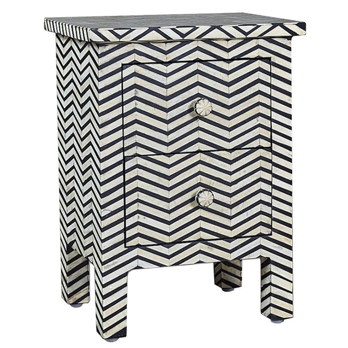 Комод инкрустация костью Inlaid Bone Chevron Mini
