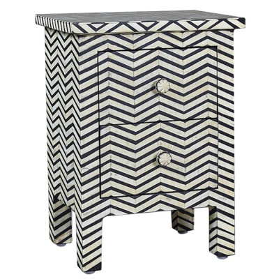 Комод инкрустация костью Inlaid Bone Chevron Mini
