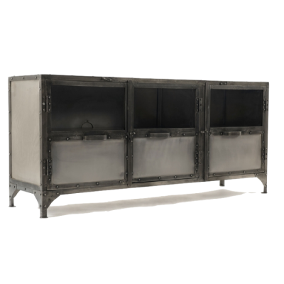 Комод металлический Industrial Steampunk Nickel 3 Door Сoncole