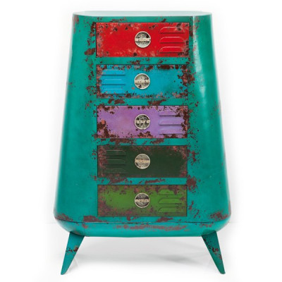 Комод металлический с цветными ящиками Retro Futurismo chest V