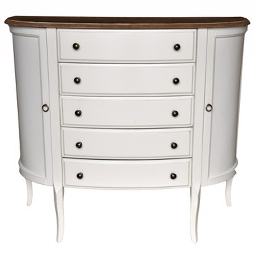 Комод полукруглый с ящиками и дверцами в стиле прованс Montmartre Provence Chest of Drawers