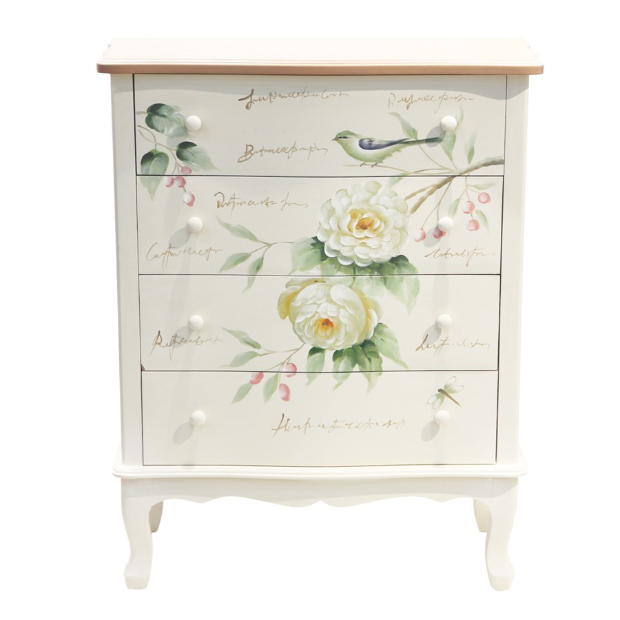 Комод прованс с изображением птицы и цветов Bird Among Flowers