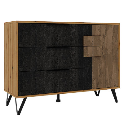 Комод с 3-мя ящиками и дверцей Stone Effect