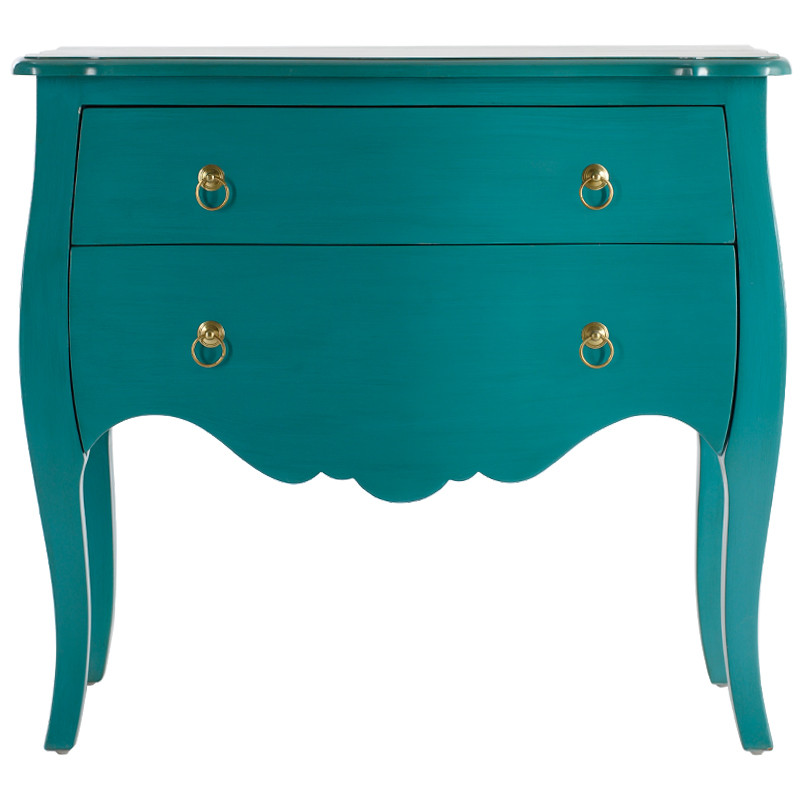 Комод с изогнутыми ножками L.XV CHEST OF DRAWERS Marcelle Тёмно-бирюзовый