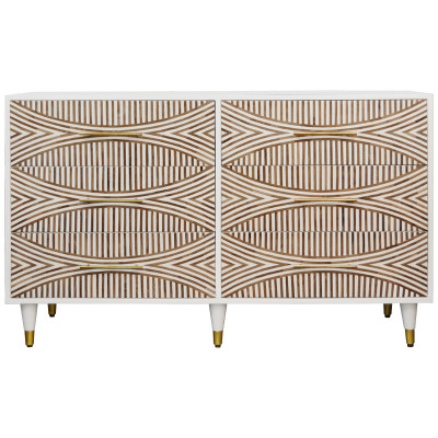 Комод с инкрустацией 6 ящиков Arc Bone Inlay 6 Drawers