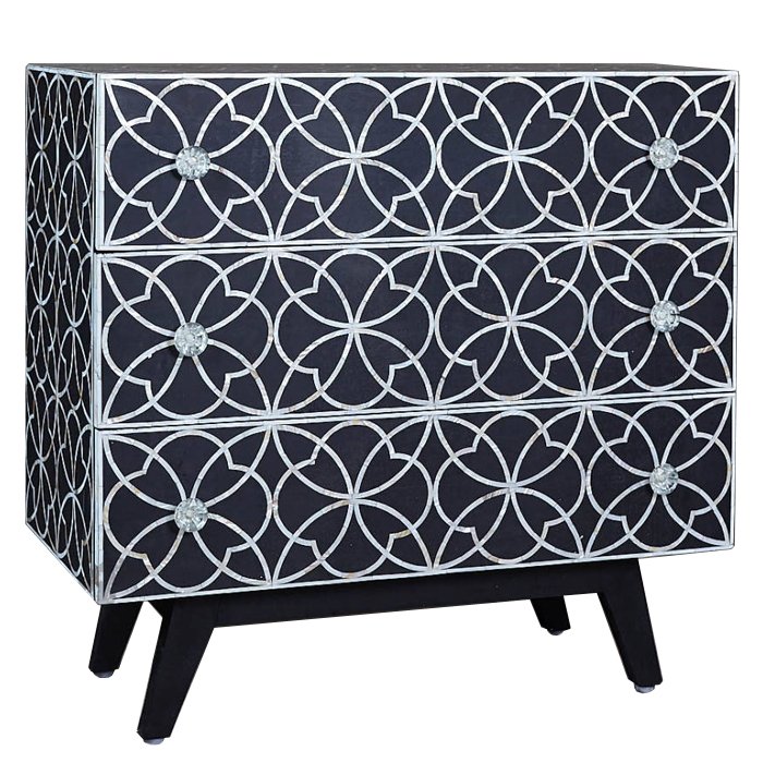 Комод с инкрустацией костью Inlaid Bone Flower Geometry