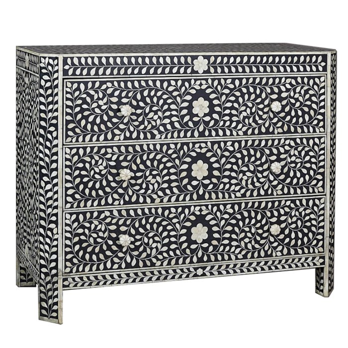 Комод с инкрустацией костью Inlaid Bone Flowers