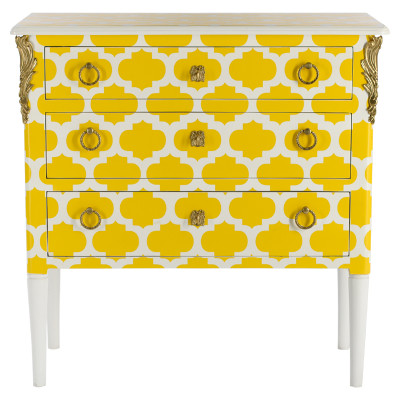 Комод с орнаментом четырехлистник L.XV CHEST OF DRAWERS Garland Желтый