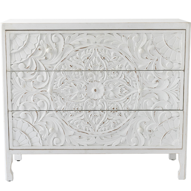 Комод с резным декорированным фасадом Matsi Provence Chest of Drawers Белый