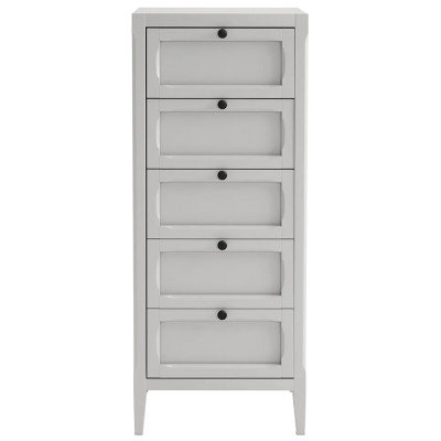Комод узкий с 5-ю ящиками серый Silva Grey Chest of Drawers