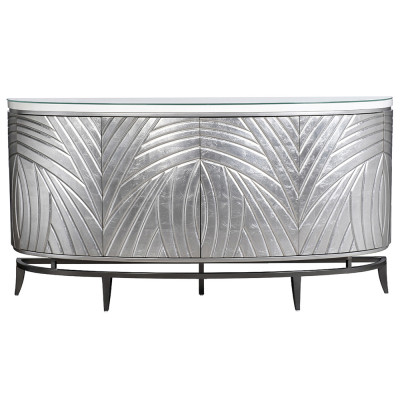 Комод фактурный серебристый с дверцами Silver Chest of Drawers