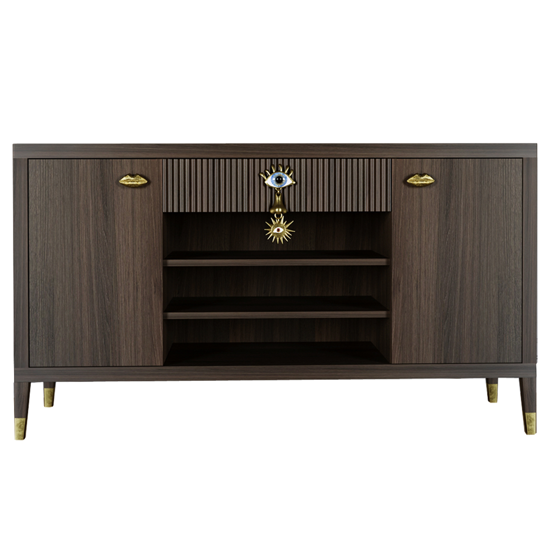 Комод-буфет Elsa Dreams Walnut с открытыми полками