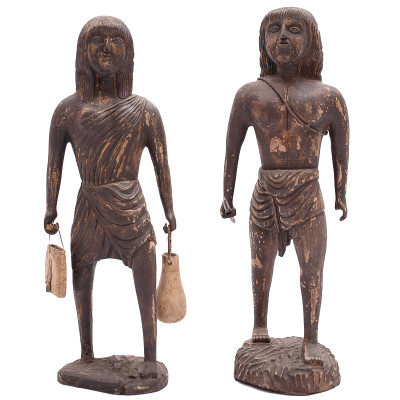 Комплект антикварных статуэток "Туземцы" Шри-Ланка