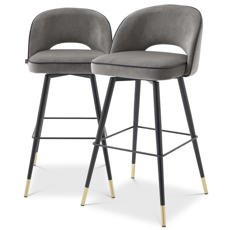 Комплект барных стульев Eichholtz Bar Stool Cliff set of 2 grey