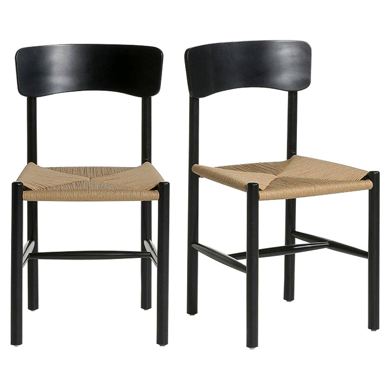 Комплект из 2-х стульев Wicker Black Chairs