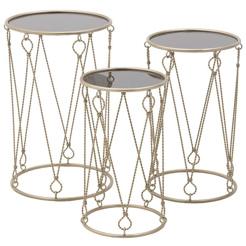 Комплект из 3-х приставных столов Metal Rope Side Tables