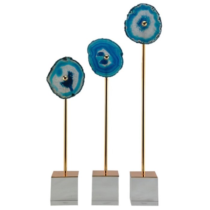 Комплект из 3-х статуэток AGATE DESIGN blue